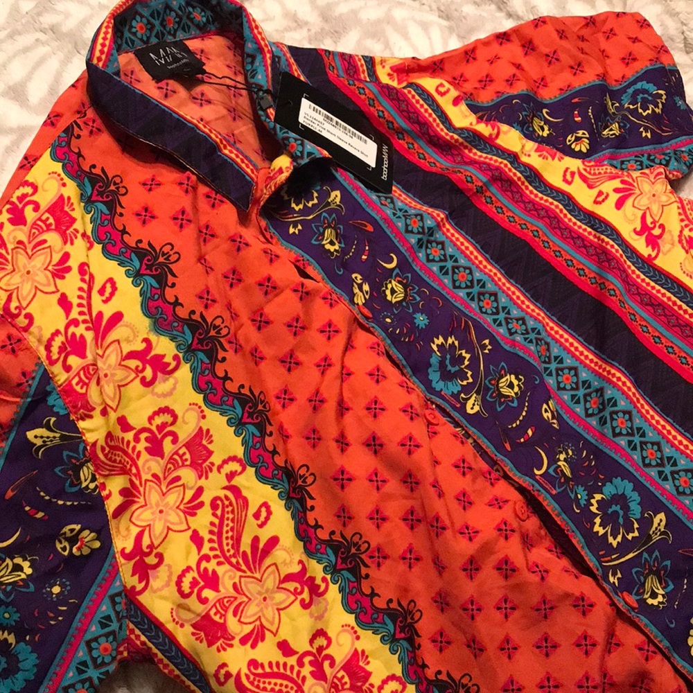 Border Print Short Sleeve